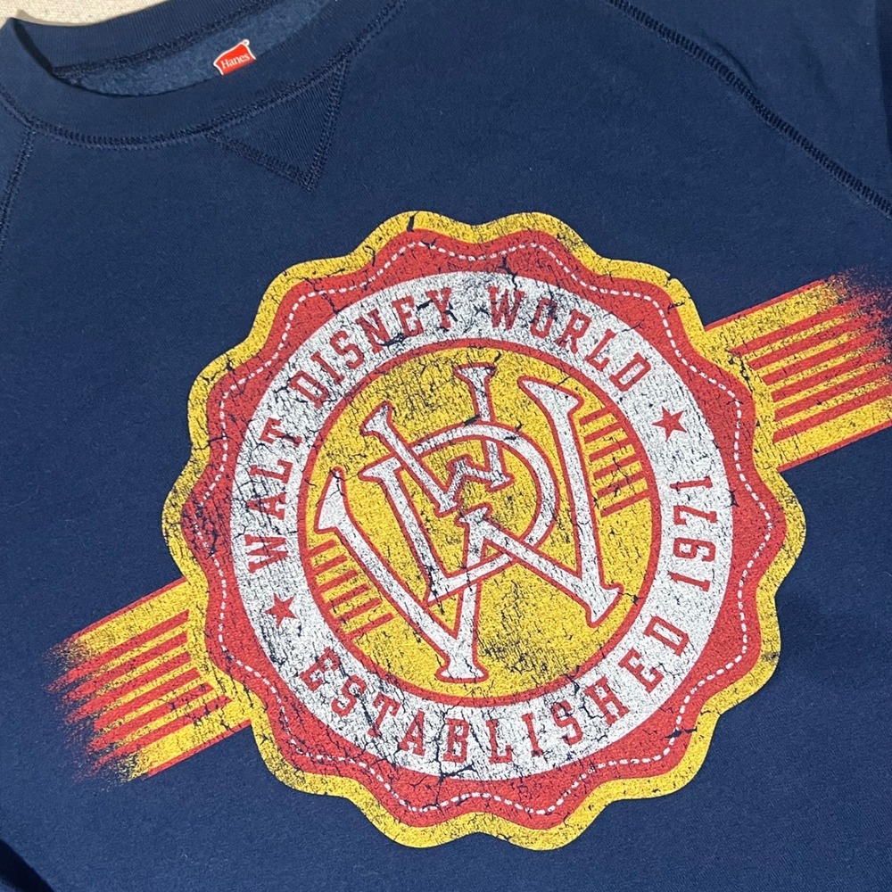 Vintage Walt Disney World Hanes Sweatshirt Crewneck‎ Established 1971